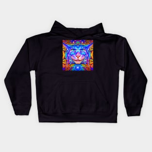 Kosmic Kitty (6) - Trippy Psychedelic Cat Kids Hoodie